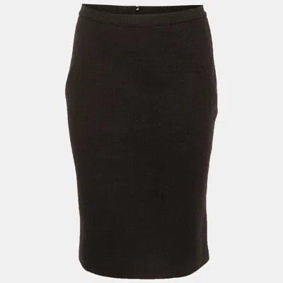Pre-owned Max Mara Black Wool Blend Pencil Skirt S