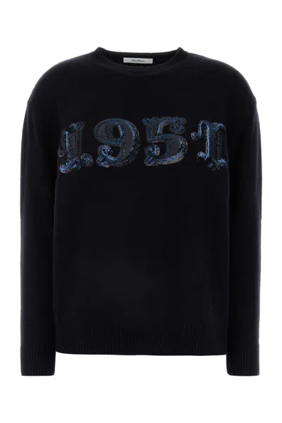 Max Mara Black Wool Blend Plata Sweater
