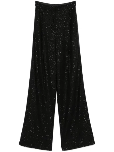 MAX MARA BLACK WOOL BLEND TROUSERS