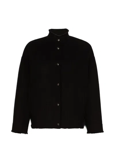Max Mara Black Wool Cardigan Jacket
