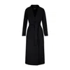 Max Mara Dark Grey Melange Poldo Wool Coat In Black