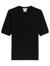 Max Mara Short-sleeved Basic Wool Sweater In Black
