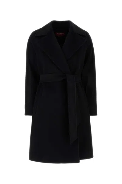 MAX MARA BLACK WOOL DRAVENNA COAT