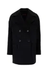 Max Mara Black Wool Kent Coat In Black
