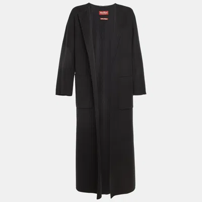 Pre-owned Max Mara Black Wool Open Front Coat M