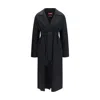 Max Mara Black Wool Oves Aries Coat In Black