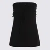 Max Mara Black Wool Top In Black