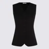 Max Mara Tailored Black Waistcoat With Deep V-neckline And Button Detail