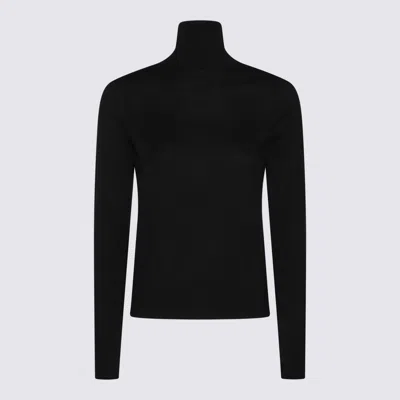 MAX MARA BLACK WOOL VELOCE KNITWEAR