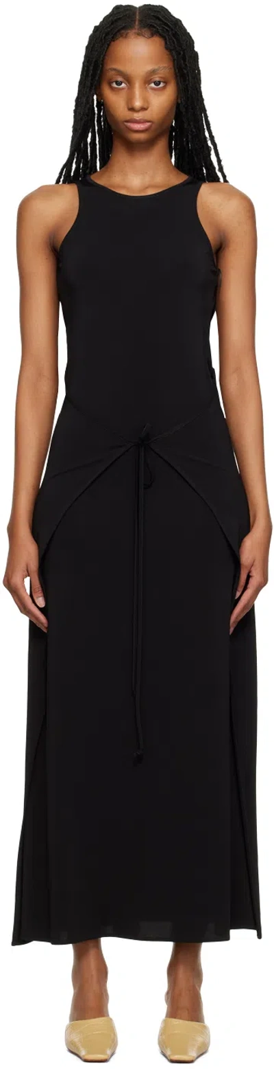 Max Mara Black Wrap Maxi Dress In 004 Black