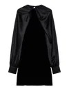 Max Mara Velour Zarella Dress With Satin Balloon Sleeves In Black