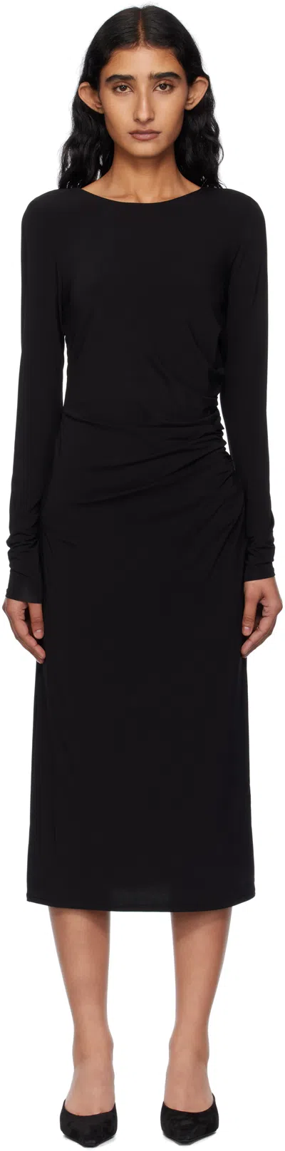 Max Mara Black Zitto Midi Dress