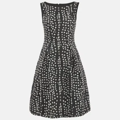 Pre-owned Max Mara Black/white Dotted Flared Mini Dress M