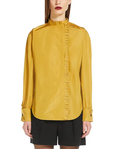 Max Mara Blanc Taffeta Shirt In Yellow