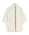 Max Mara Button-up Cape Jacket In Neutral