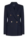Max Mara Navy Blue Double-breasted Blazer In Blue