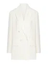 Max Mara Double-breasted Tailored Blazer With Notched Lapels In White