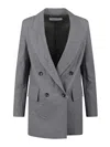 Max Mara Blazer Over In Tela Di Lana In Gray