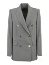 Max Mara Edicola Blazer In Wool Crepe Satin In Gray