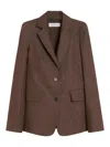Max Mara Structured Single-breasted Jacket Flap Pockets In Medium Wash