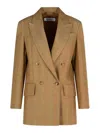 Max Mara Gerla Brown Linen Blazer In Brown