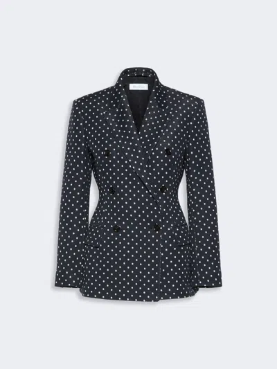 Max Mara Blazer À Double Boutonnage En Jersey À Pois In Blue