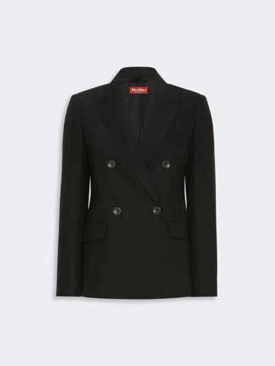 Max Mara Blazer À Double Boutonnage En Sergé De Laine In Noir