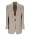 Max Mara Rosi Single Breasted Wool Jacket In Beige