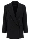 Max Mara Sequin Doublebreasted Blazer In Black