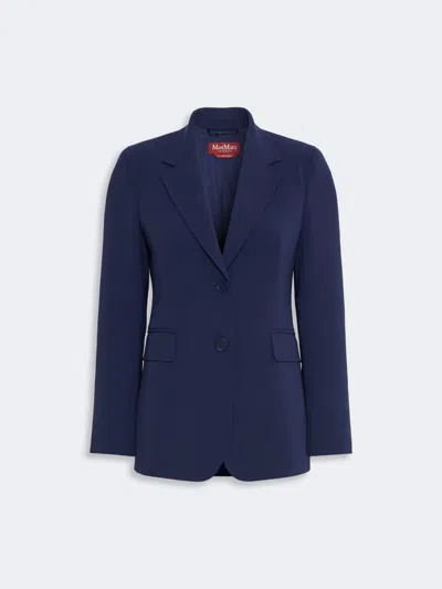 Max Mara Blazer Droit En Cady In Blue