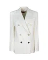 Max Mara Newsstand Blazer In Wool Crepe Satin In 010
