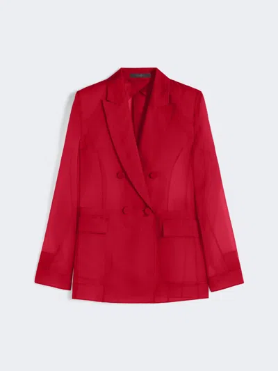 Max Mara Blazer En Organza De Soie In Red