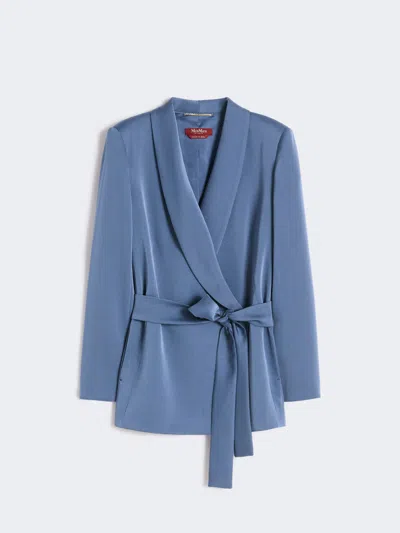 Max Mara Blazer En Satin Léger In Blue