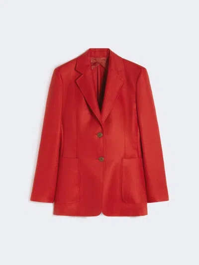 Max Mara Blazer En Tissu De Pur Lin In Red