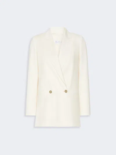 Max Mara Blazer En Toile De Laine In White