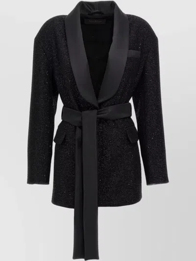 MAX MARA BLAZER FEATURING BELTED WAIST AND SHAWL LAPEL
