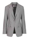Max Mara Flap Pockets Long Sleeves Notched Lapels Jackets In Gray