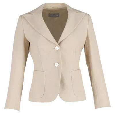 Max Mara Blazer In Beige Linen In Neutral