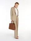 Max Mara Blazer In Melangé Wool Twill In Sand