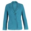 Max Mara Blazer In Teal Linen In Green