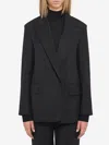 Max Mara Blazer In Wool Canvas In Black