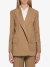 Max Mara Blazer In Wool Canvas In Brown
