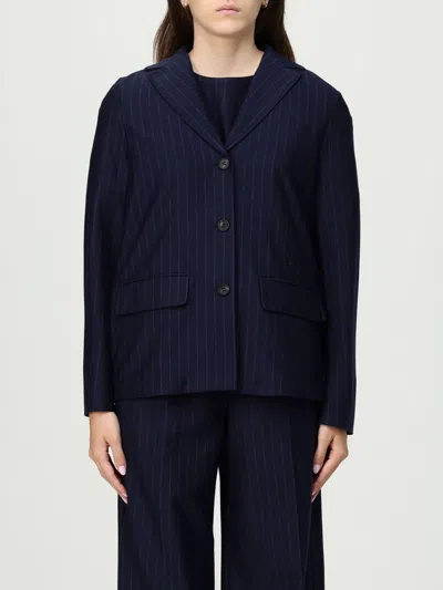 Max Mara Blazer  Leisure Woman Color Blue In Burgundy