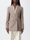 Max Mara Double-breasted Tailored Jacket With Notched Lapel In Neutral