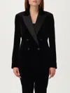 Max Mara Double Breasted Blazer In Black