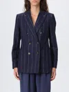 Max Mara Long-sleeved Suit Jacket In Blue