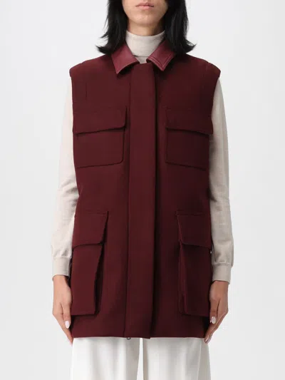 MAX MARA WAISTCOAT MAX MARA WOMAN COLOR BURGUNDY,431817050