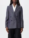 Max Mara Virgin Wool Double-breasted Blazer In Blue