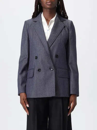 MAX MARA BLAZER MAX MARA WOMAN COLOR DENIM,431682028