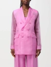 Max Mara Negrar Double Breatesd Jacket In Pink
